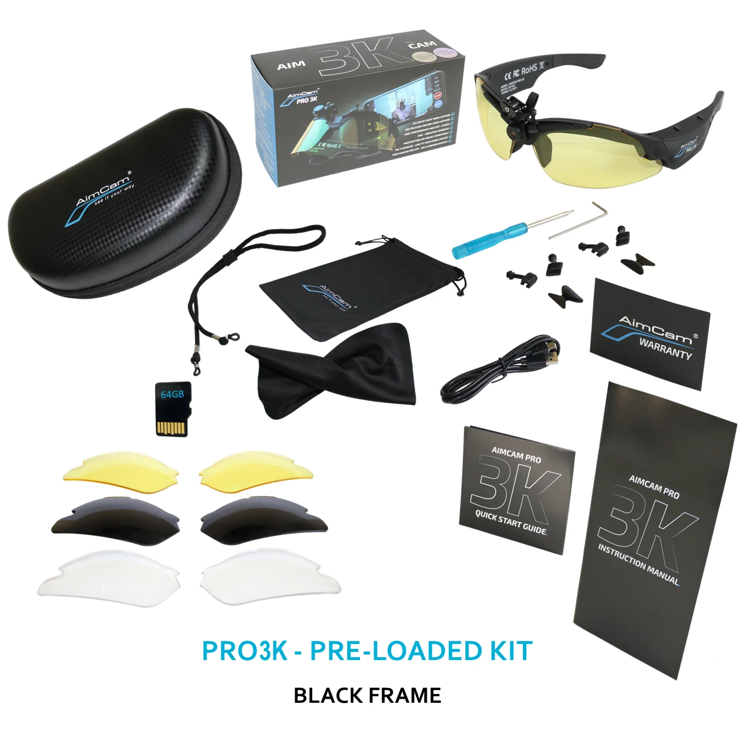 AIMCAM PRO 3K Glasses Bundle RRP £225
